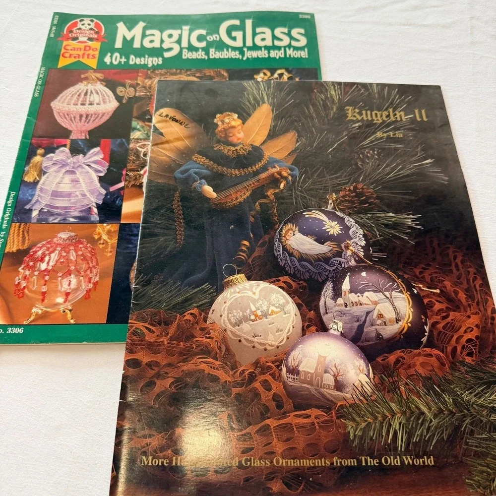 Design‎ Originals Kugeln II & Magic on Glass Ornament Craft Book Lot of 2